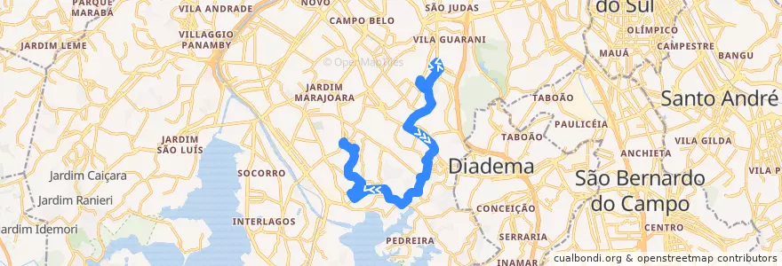 Mapa del recorrido 5018-10 Shop. Interlagos de la línea  en Сан Паулу.