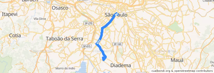 Mapa del recorrido 5131-10 Cid. Ademar de la línea  en 聖保羅.