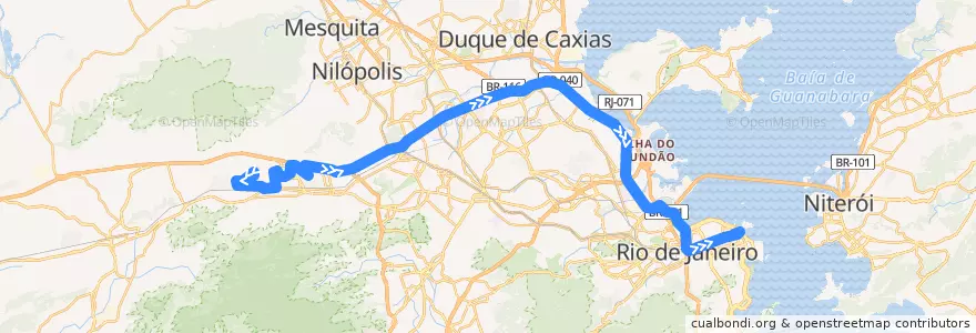Mapa del recorrido Ônibus 389 - Vila Aliança → Candelária de la línea  en Rio de Janeiro.
