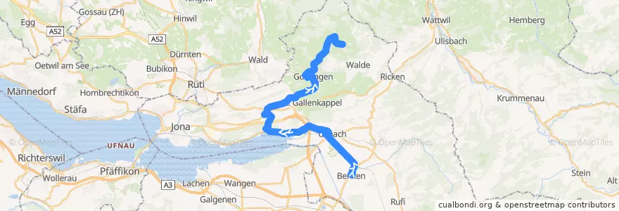 Mapa del recorrido Bus 630: Benken, Post => Atzmännig, Schutt de la línea  en Wahlkreis See-Gaster.