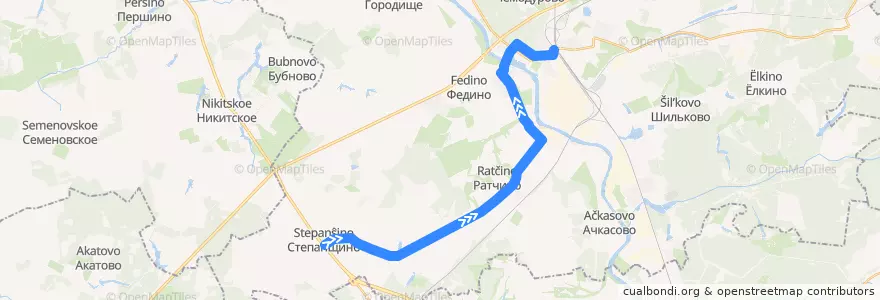 Mapa del recorrido Автобус №23: Степанщино - Воскресенск de la línea  en городской округ Воскресенск.