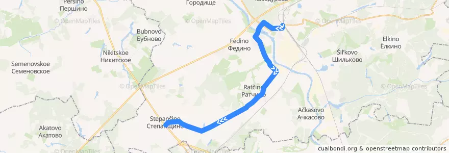 Mapa del recorrido Автобус №38: Воскресенск - Степанщино de la línea  en городской округ Воскресенск.