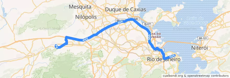 Mapa del recorrido Ônibus 396 - Candelária → Bairro Jabour de la línea  en Rio de Janeiro.