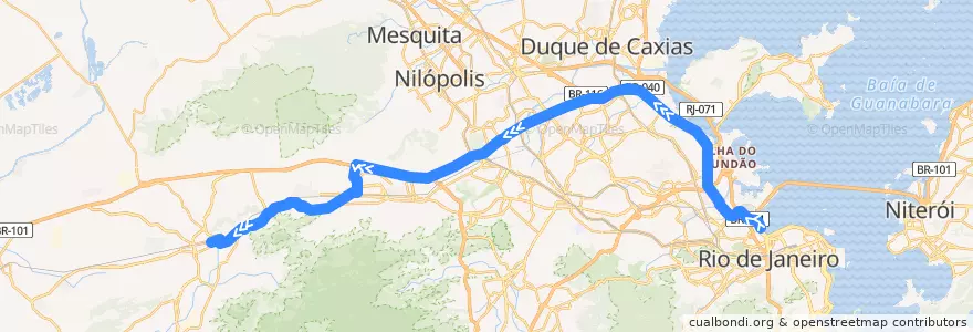 Mapa del recorrido Ônibus SPA 397 - Caju → Campo Grande de la línea  en Rio de Janeiro.