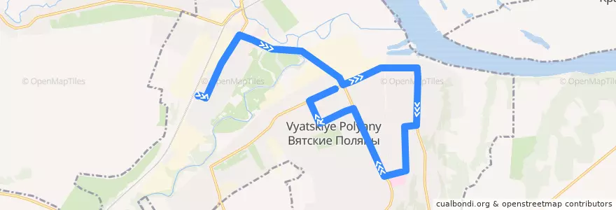 Mapa del recorrido Автобус №1: Вокзал - город de la línea  en городской округ Вятские Поляны.