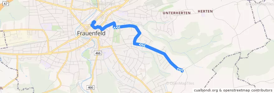 Mapa del recorrido Bus 4: Obholz => Bahnhof de la línea  en Frauenfeld.