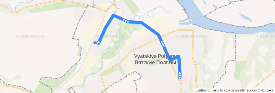 Mapa del recorrido Автобус №7: Вокзал - город de la línea  en городской округ Вятские Поляны.
