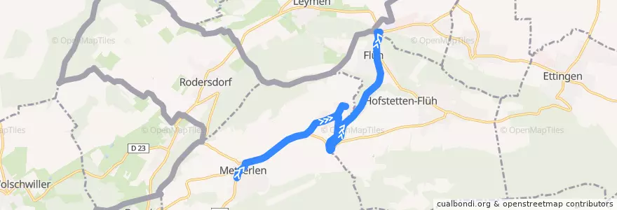 Mapa del recorrido Bus 69: Metzerlen, Challstrasse => Flüh, Bahnhof de la línea  en Bezirk Dorneck.