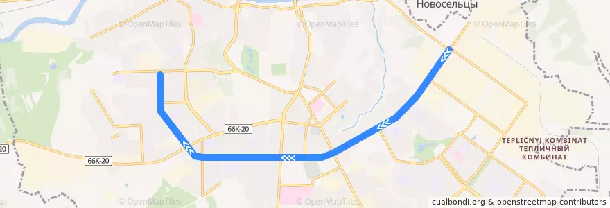 Mapa del recorrido Троллейбус 1: Полиграфкомбинат - Фабрика Шарм de la línea  en городской округ Смоленск.