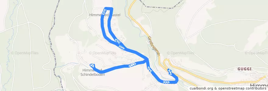 Mapa del recorrido Bus 117: Himmelried, Waldeck => Himmelried, Kastel => Himmelried, Waldeck de la línea  en Himmelried.
