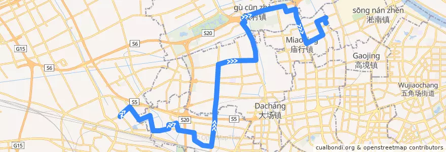 Mapa del recorrido 828路  方向虎林路呼玛路 de la línea  en 上海市.