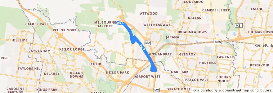 Mapa del recorrido Bus 478: Melbourne Airport => Melrose Drive => Airport West Shopping Centre de la línea  en ولاية فيكتوريا.