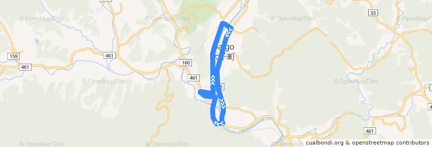 Mapa del recorrido 茨城交通バス 大子B循環 de la línea  en 大子町.