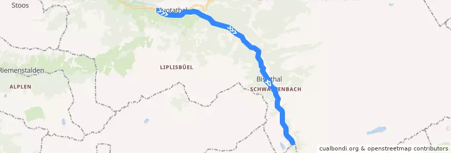 Mapa del recorrido Bus 6: Muotathal, Post => Bisisthal, Sahli Seilbahnstation de la línea  en Muotathal.