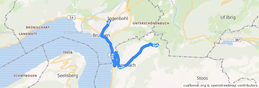 Mapa del recorrido Bus 4: Morschach, Luftseilbahn => Brunnen, Bahnhof de la línea  en Schwyz.