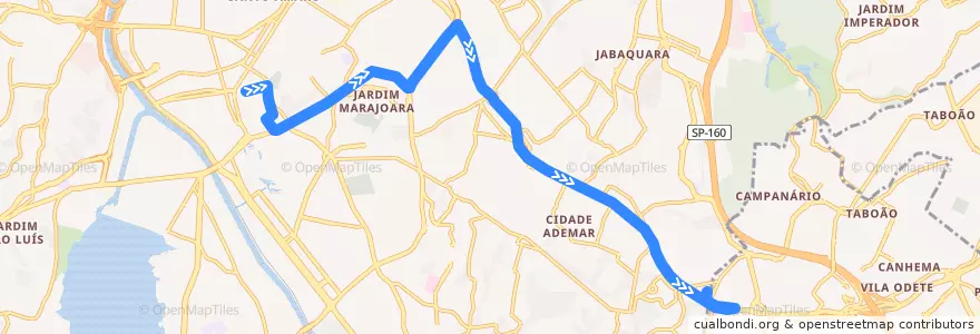 Mapa del recorrido 5129-41 Jardim Miriam de la línea  en São Paulo.