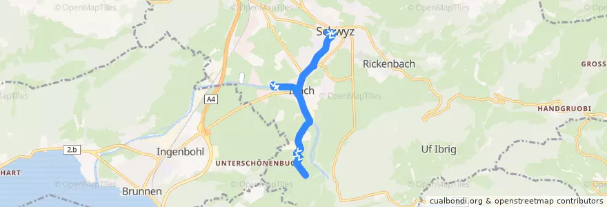 Mapa del recorrido Bus 31: Schwyz, Post => Ibach, Oberschönenbuch de la línea  en Schwyz.