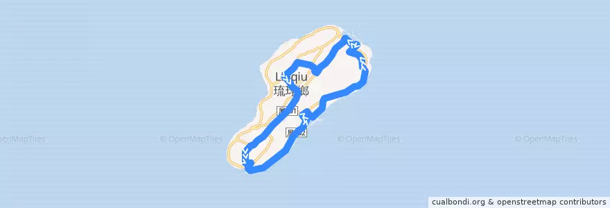 Mapa del recorrido 屏東縣 601A 小琉球環島支線接駁公車 de la línea  en Taïwan.