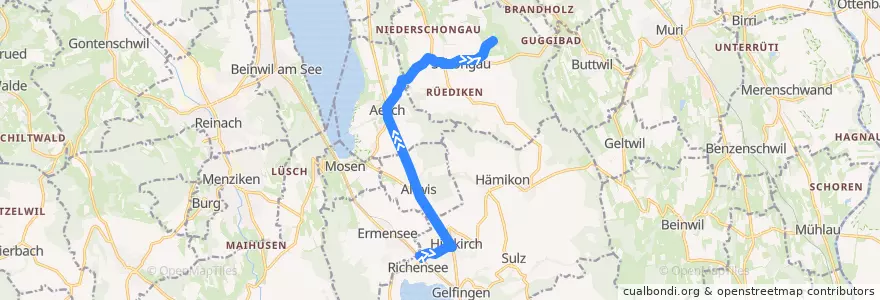 Mapa del recorrido Bus 107 de la línea  en Lucerne.