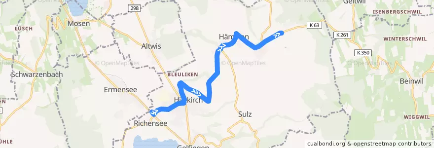 Mapa del recorrido Bus 106 de la línea  en Hitzkirch.