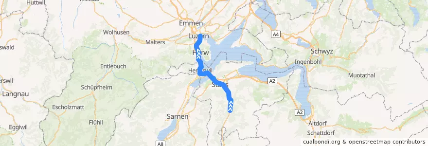 Mapa del recorrido S4: Wolfenschiessen => Luzern de la línea  en Suiza.