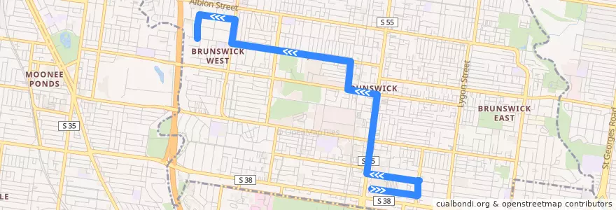 Mapa del recorrido Bus 509: Barkly Square Shopping Centre => Sydney Road & Hope Street => Brunswick West de la línea  en City of Moreland.