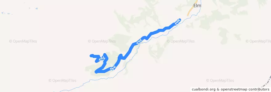 Mapa del recorrido Bus 545: Elm, Sportbahnen => Obererbs Skihütte de la línea  en Glarus Süd.