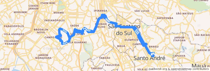 Mapa del recorrido Ônibus 470 de la línea  en Região Metropolitana de São Paulo.