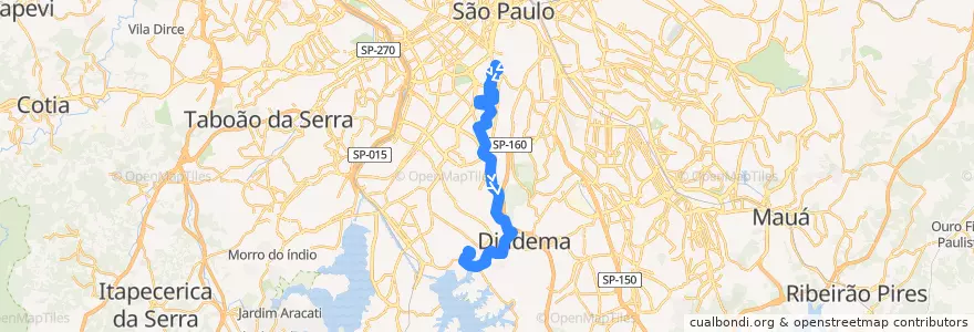 Mapa del recorrido 5106-31 Jd. Selma de la línea  en São Paulo.
