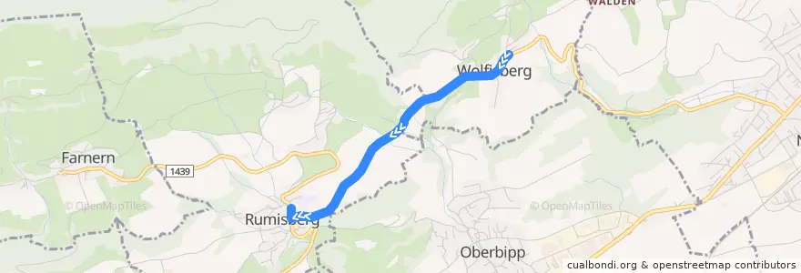 Mapa del recorrido Bus 58: Wolfisberg => Rumisberg de la línea  en Verwaltungskreis Oberaargau.