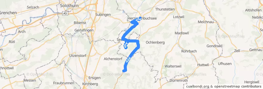 Mapa del recorrido Bus 54: Herzogenbuchsee => Niederönz => Wynigen de la línea  en Verwaltungsregion Emmental-Oberaargau.