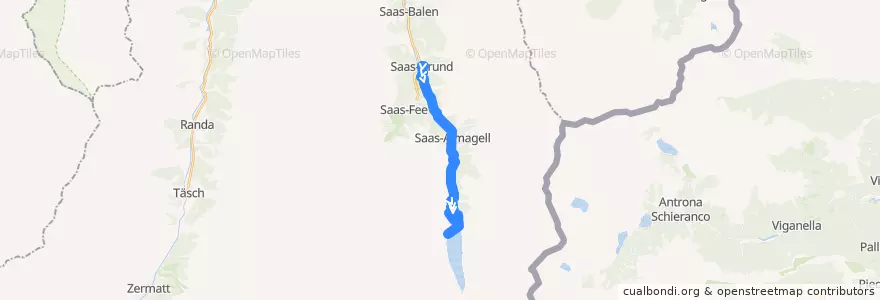 Mapa del recorrido Mattmark-Linie de la línea  en Saas-Almagell.