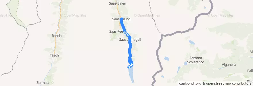 Mapa del recorrido Mattmark-Linie de la línea  en Saas-Almagell.