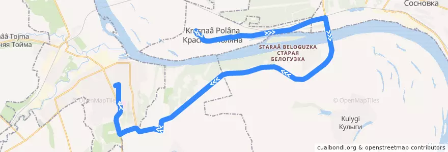 Mapa del recorrido Автобус: Красная Поляна - Вятские Поляны de la línea  en Вятскополянский район.