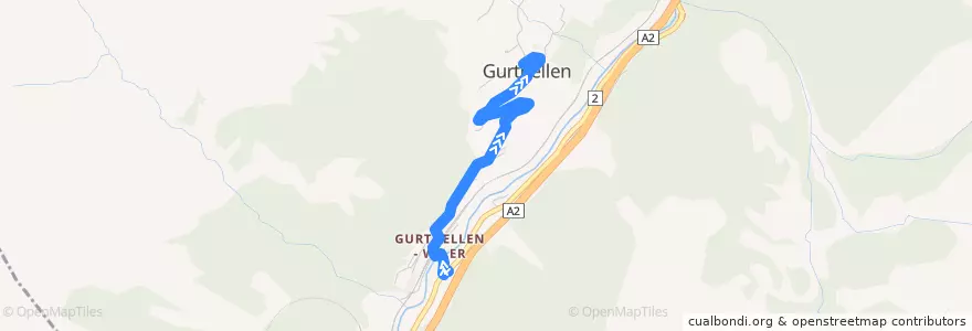 Mapa del recorrido Bus 6: Gurtnellen Wiler => Gurtnellen Dorf de la línea  en Gurtnellen.