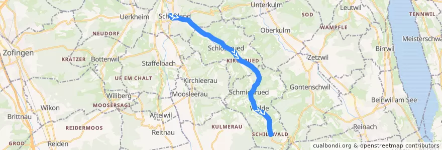 Mapa del recorrido Bus 616: Schöftland => Schiltwald de la línea  en Bezirk Kulm.