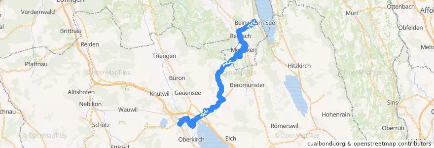 Mapa del recorrido Bus 399: Beinwil am See => Sursee de la línea  en Suiza.