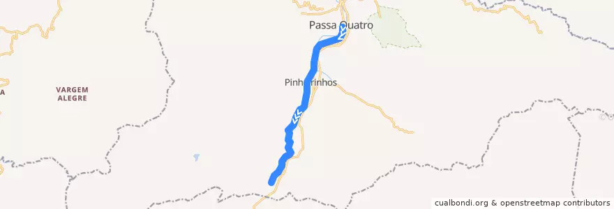 Mapa del recorrido Trem da Serra da Mantiqueira de la línea  en Passa Quatro.