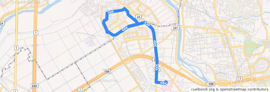 Mapa del recorrido 向島循環線 de la línea  en 京都府.