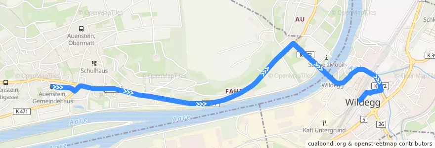 Mapa del recorrido Bus 379: Auenstein => Wildegg de la línea  en Аргау.
