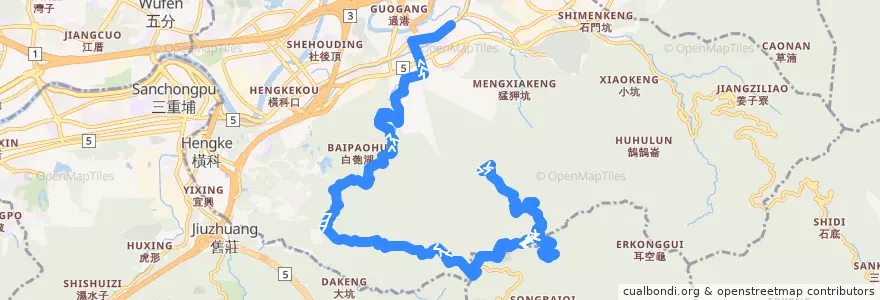 Mapa del recorrido 新北市新巴士 F903 天道清修院->汐止火車站 de la línea  en 신베이 시.