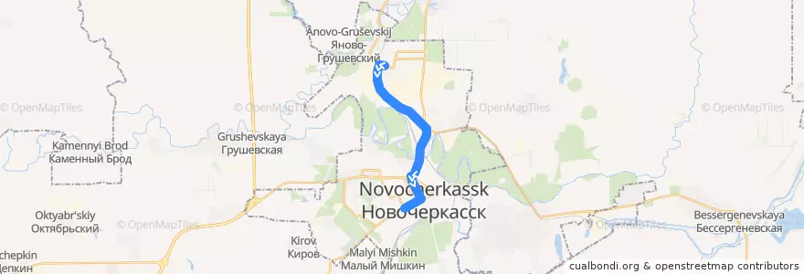 Mapa del recorrido Автобус №31 Соцгород - Азовский рынок de la línea  en Novocherkassk.