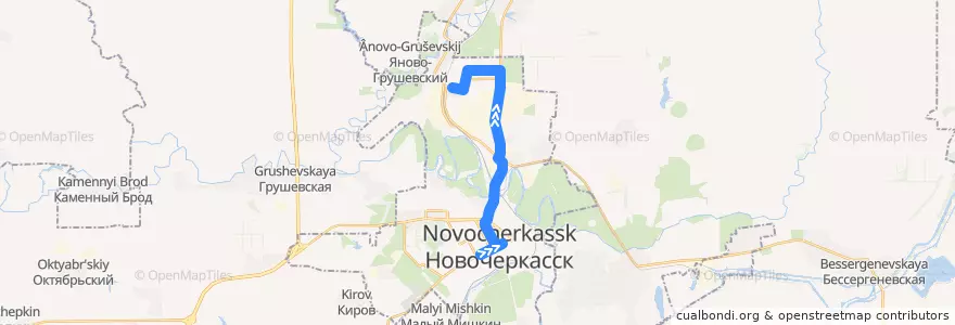 Mapa del recorrido Автобус №31 Азовский рынок - Соцгород de la línea  en городской округ Новочеркасск.