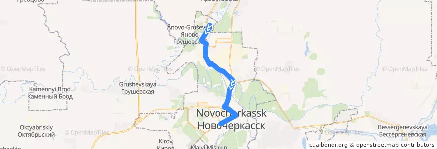 Mapa del recorrido Автобус №21 Молодёжный - Азовский рынок de la línea  en городской округ Новочеркасск.