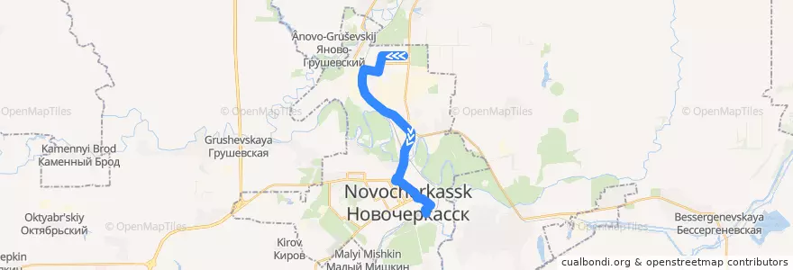 Mapa del recorrido Автобус №12 ул. Котовского - Железнодорожный вокзал de la línea  en городской округ Новочеркасск.