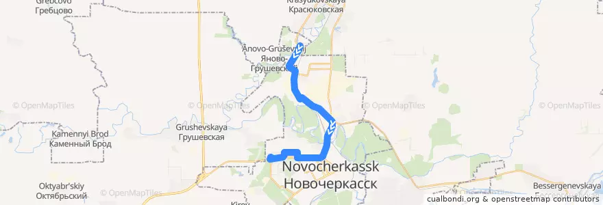 Mapa del recorrido Автобус №9 Молодёжный - Автовокзал de la línea  en городской округ Новочеркасск.