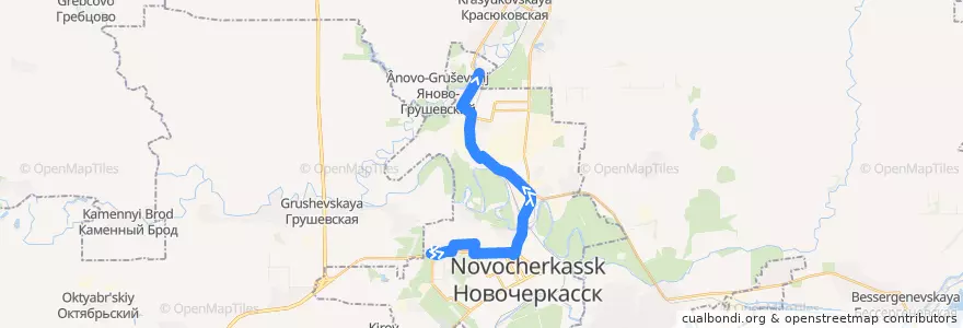 Mapa del recorrido Автобус №9 Автовокзал - Молодёжный de la línea  en Novocherkassk.