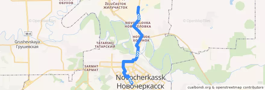 Mapa del recorrido Трамвай №3 Улица генерала Лебедя - НЗСП de la línea  en Novocherkassk.