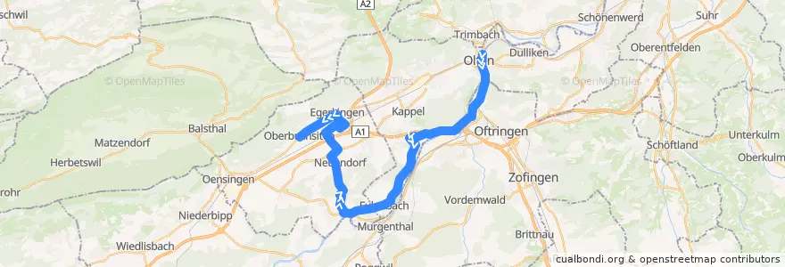 Mapa del recorrido Bus N56: Olten, Bahnhof => Oberbuchsiten, Löwen de la línea  en Suiza.