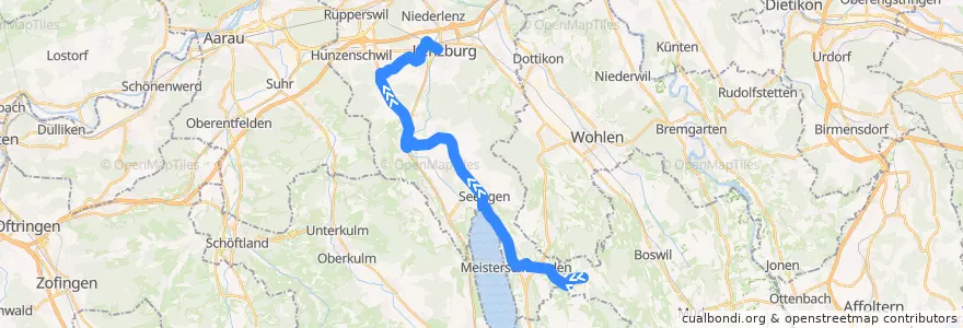 Mapa del recorrido Bus 390: Bettwil => Lenzburg de la línea  en Bezirk Lenzburg.